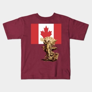 Canada Flag and St Michael the Archangel Angel Kids T-Shirt